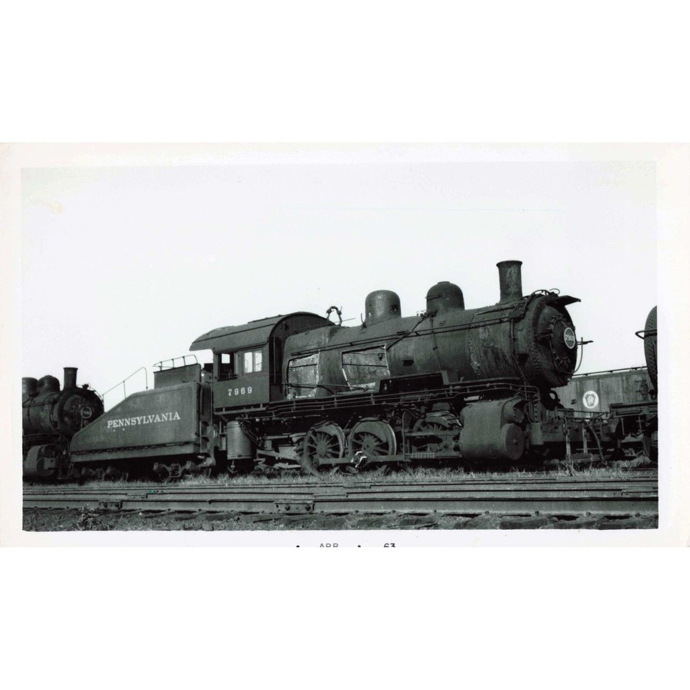 PRR Pennsylvania Railroad #7969 0-6-0 Steam Locomotive Switcher Vintage Photo